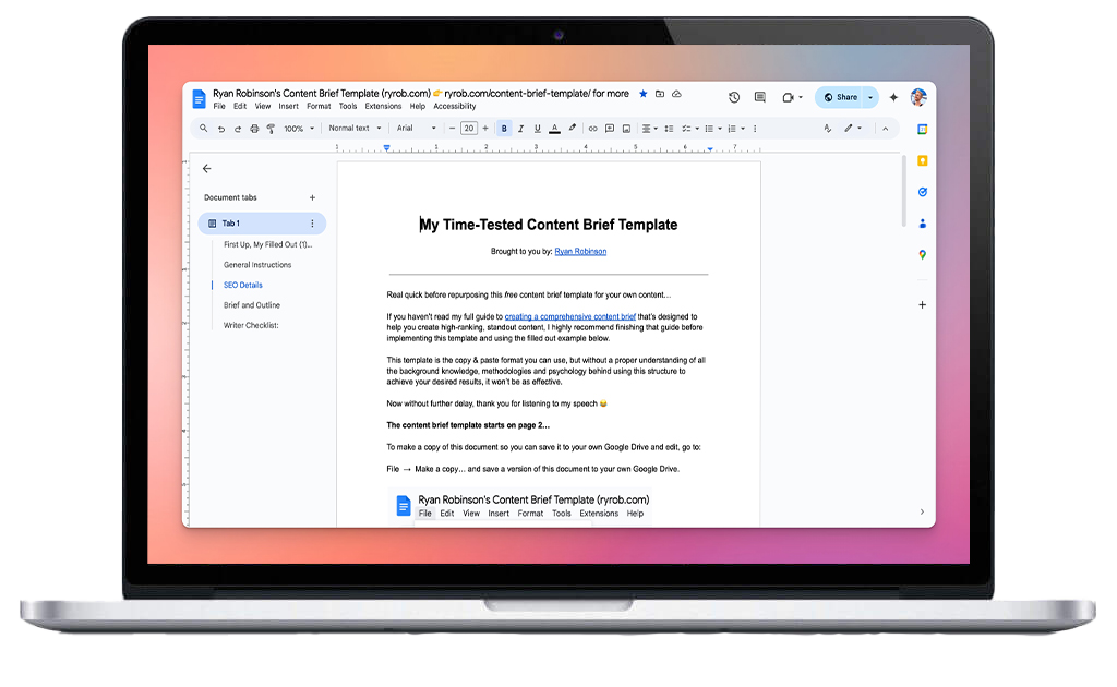 My #1 Free Content Brief Template...